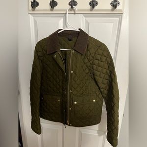 J Crew Quilted Green Jacket - Size S